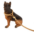 TRACCIÓN DE CUERO ACERADO DE ACERO DE ACERO DE 10 mm personalizado cuerda de acero dorado cadena cubana de acero inoxidable cuero de perro de perro mediano